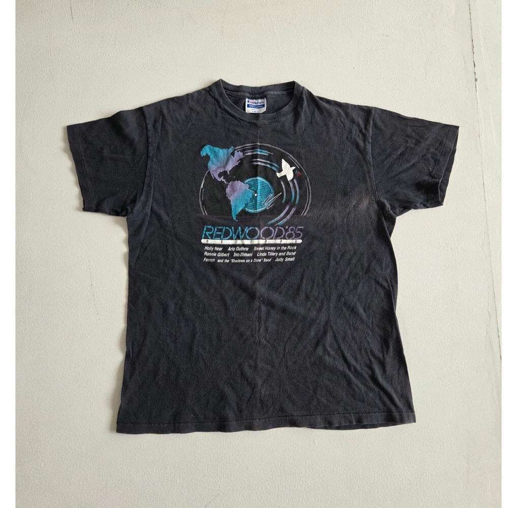 Vintage 1985 Redwood Records Festival T Shirt Hanes L Single Stitch Berkeley